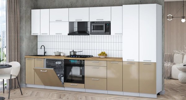 Кухонный гарнитур Интерлиния Мила Gloss 3.6-ПМ2