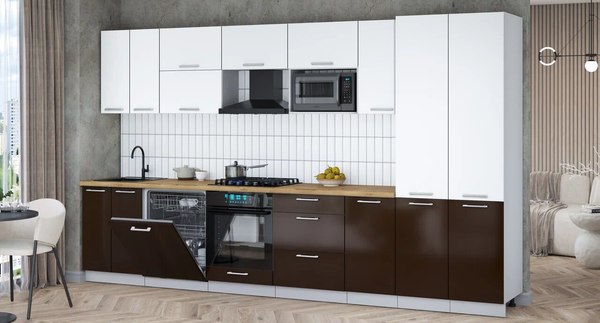 Кухонный гарнитур Интерлиния Мила Gloss 3.6-ПМ2