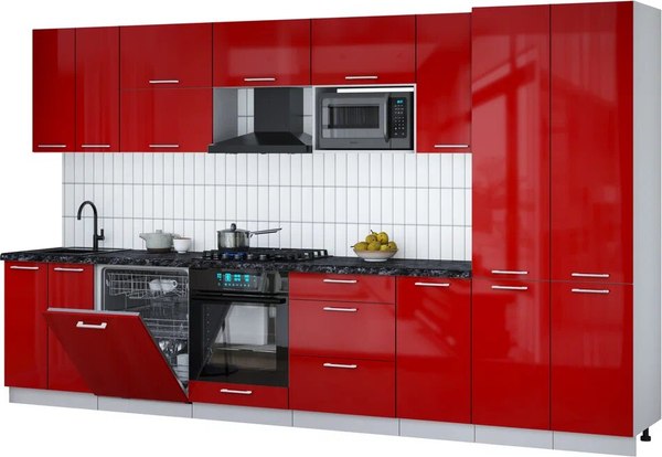 Кухонный гарнитур Интерлиния Мила Gloss 3.6-ПМ2 - фото