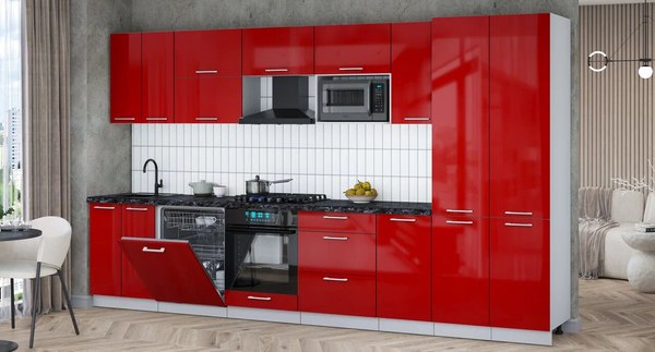 Кухонный гарнитур Интерлиния Мила Gloss 3.6-ПМ2