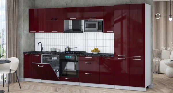 Кухонный гарнитур Интерлиния Мила Gloss 3.6-ПМ2