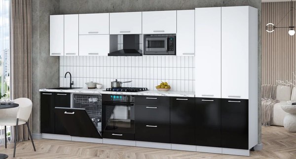 Кухонный гарнитур Интерлиния Мила Gloss 3.6-ПМ2