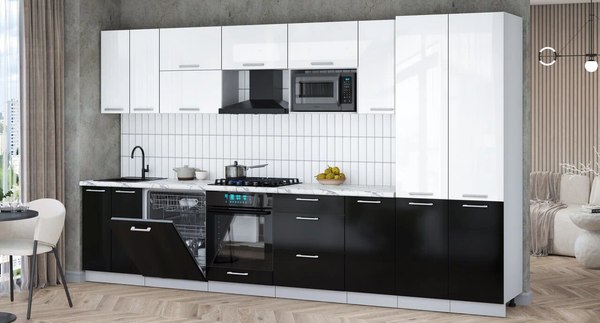 Кухонный гарнитур Интерлиния Мила Gloss 3.6-ПМ2