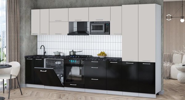 Кухонный гарнитур Интерлиния Мила Gloss 3.6-ПМ2