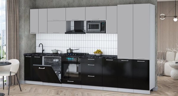 Кухонный гарнитур Интерлиния Мила Gloss 3.6-ПМ2