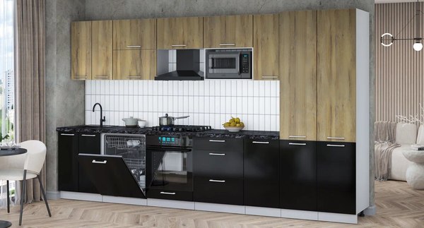 Кухонный гарнитур Интерлиния Мила Gloss 3.6-ПМ2