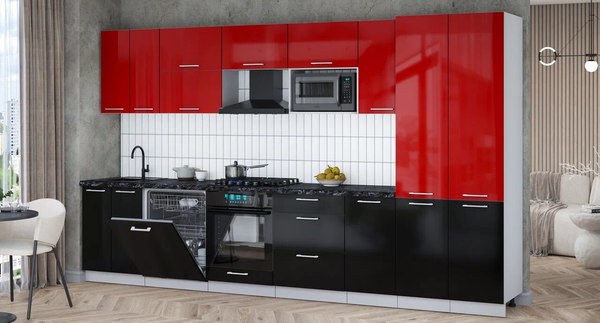 Кухонный гарнитур Интерлиния Мила Gloss 3.6-ПМ2