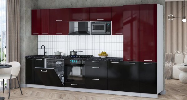 Кухонный гарнитур Интерлиния Мила Gloss 3.6-ПМ2