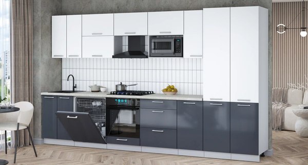 Кухонный гарнитур Интерлиния Мила Gloss 3.6-ПМ2