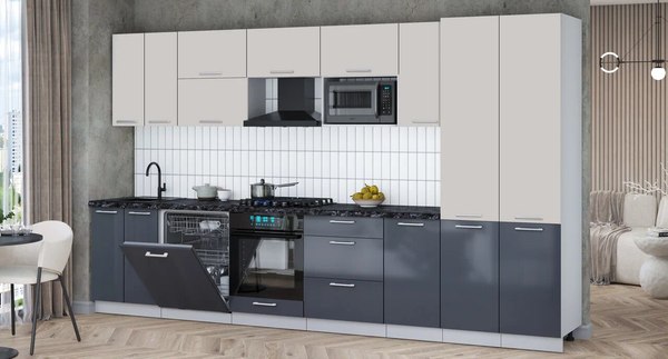 Кухонный гарнитур Интерлиния Мила Gloss 3.6-ПМ2