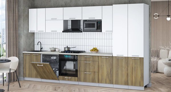 Кухонный гарнитур Интерлиния Мила Gloss 3.6-ПМ2