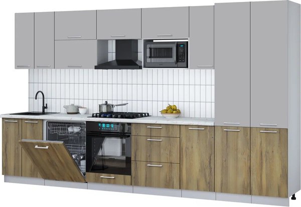 Кухонный гарнитур Интерлиния Мила Gloss 3.6-ПМ2 - фото