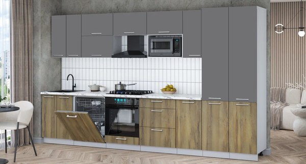 Кухонный гарнитур Интерлиния Мила Gloss 3.6-ПМ2