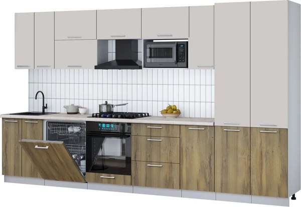 Кухонный гарнитур Интерлиния Мила Gloss 3.6-ПМ2 - фото