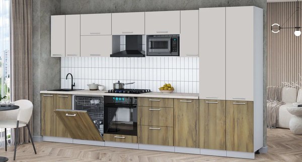 Кухонный гарнитур Интерлиния Мила Gloss 3.6-ПМ2