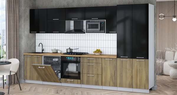 Кухонный гарнитур Интерлиния Мила Gloss 3.6-ПМ2