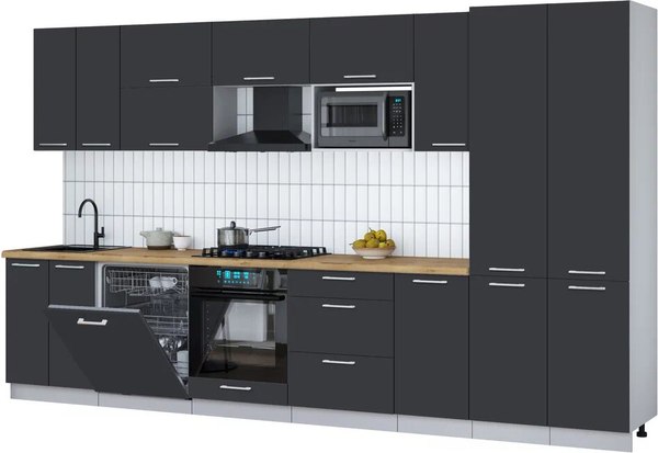 Кухонный гарнитур Интерлиния Мила Gloss 3.6-ПМ2 - фото