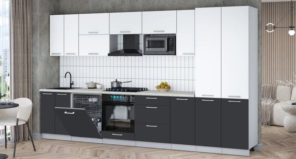 Кухонный гарнитур Интерлиния Мила Gloss 3.6-ПМ2