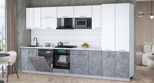 Кухонный гарнитур Интерлиния Мила Gloss 3.6-ПМ2