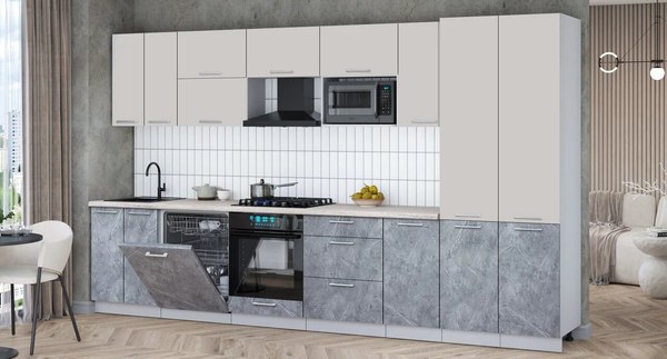 Кухонный гарнитур Интерлиния Мила Gloss 3.6-ПМ2