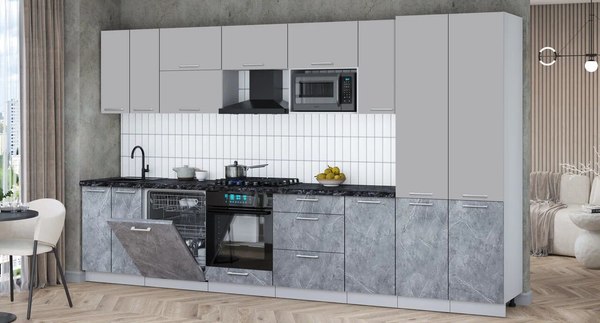 Кухонный гарнитур Интерлиния Мила Gloss 3.6-ПМ2