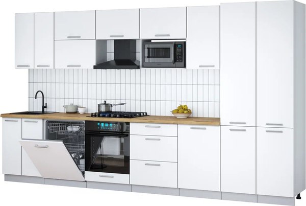Кухонный гарнитур Интерлиния Мила Gloss 3.7-ПМ2 - фото