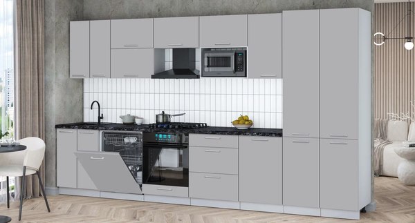 Кухонный гарнитур Интерлиния Мила Gloss 3.7-ПМ2