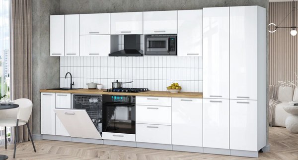 Кухонный гарнитур Интерлиния Мила Gloss 3.7-ПМ2