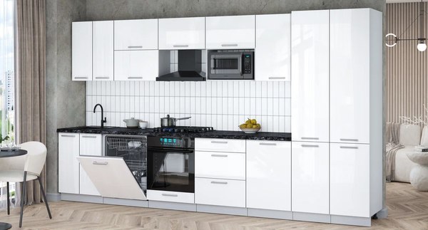 Кухонный гарнитур Интерлиния Мила Gloss 3.7-ПМ2