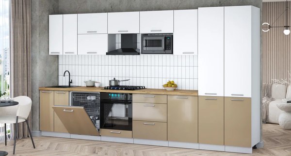 Кухонный гарнитур Интерлиния Мила Gloss 3.7-ПМ2