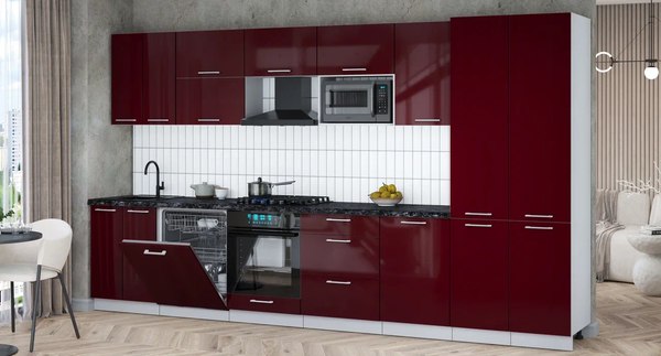 Кухонный гарнитур Интерлиния Мила Gloss 3.7-ПМ2