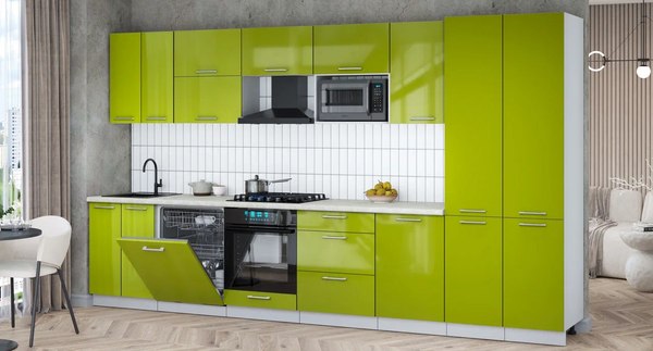 Кухонный гарнитур Интерлиния Мила Gloss 3.7-ПМ2