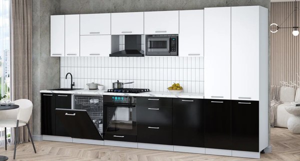 Кухонный гарнитур Интерлиния Мила Gloss 3.7-ПМ2