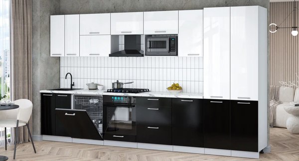 Кухонный гарнитур Интерлиния Мила Gloss 3.7-ПМ2