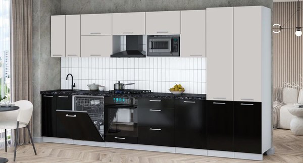 Кухонный гарнитур Интерлиния Мила Gloss 3.7-ПМ2