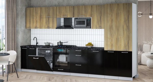 Кухонный гарнитур Интерлиния Мила Gloss 3.7-ПМ2