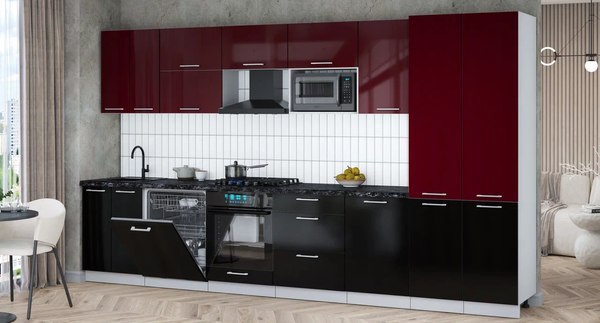 Кухонный гарнитур Интерлиния Мила Gloss 3.7-ПМ2