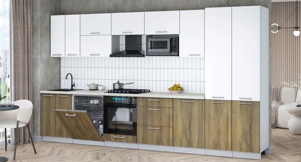 Кухонный гарнитур Интерлиния Мила Gloss 3.7-ПМ2