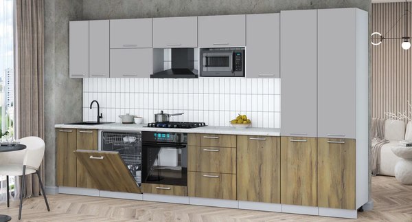 Кухонный гарнитур Интерлиния Мила Gloss 3.7-ПМ2