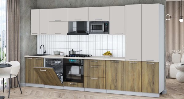 Кухонный гарнитур Интерлиния Мила Gloss 3.7-ПМ2