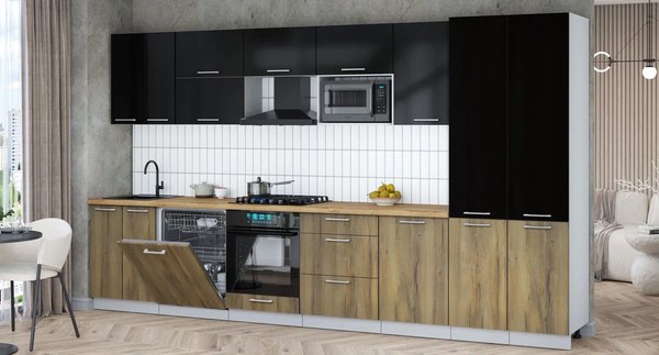 Кухонный гарнитур Интерлиния Мила Gloss 3.7-ПМ2