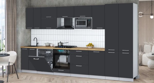 Кухонный гарнитур Интерлиния Мила Gloss 3.7-ПМ2