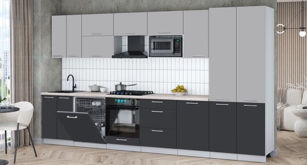 Кухонный гарнитур Интерлиния Мила Gloss 3.7-ПМ2