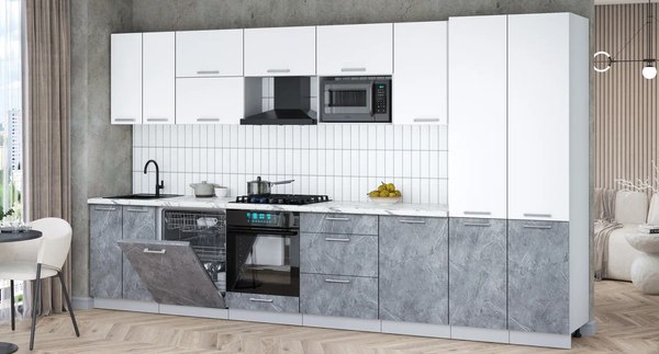 Кухонный гарнитур Интерлиния Мила Gloss 3.7-ПМ2