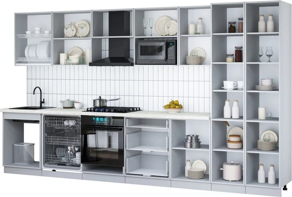 Кухонный гарнитур Интерлиния Мила Gloss 3.7-ПМ2