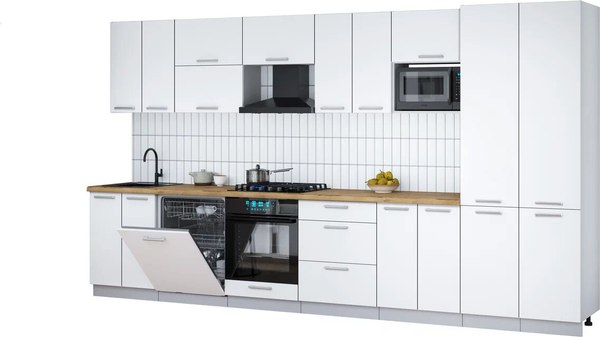 Кухонный гарнитур Интерлиния Мила Gloss 3.8-ПМ2 - фото