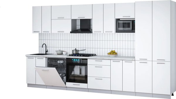 Кухонный гарнитур Интерлиния Мила Gloss 3.8-ПМ2 - фото