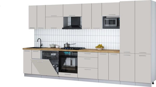 Кухонный гарнитур Интерлиния Мила Gloss 3.8-ПМ2 - фото