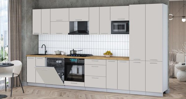 Кухонный гарнитур Интерлиния Мила Gloss 3.8-ПМ2