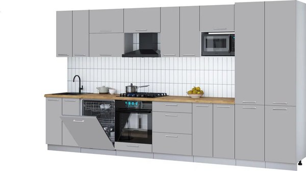 Кухонный гарнитур Интерлиния Мила Gloss 3.8-ПМ2 - фото